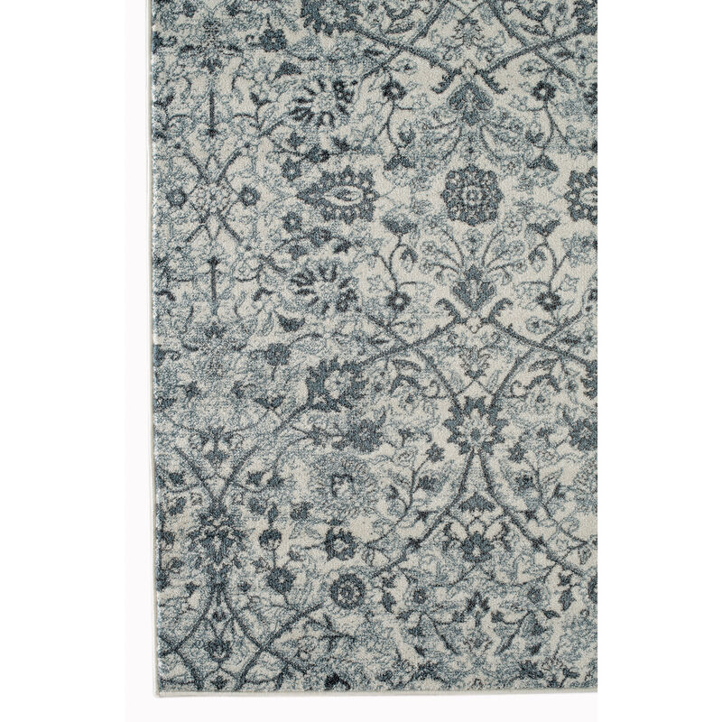 Alexandria Ivey Light Blue Floral Area Rug