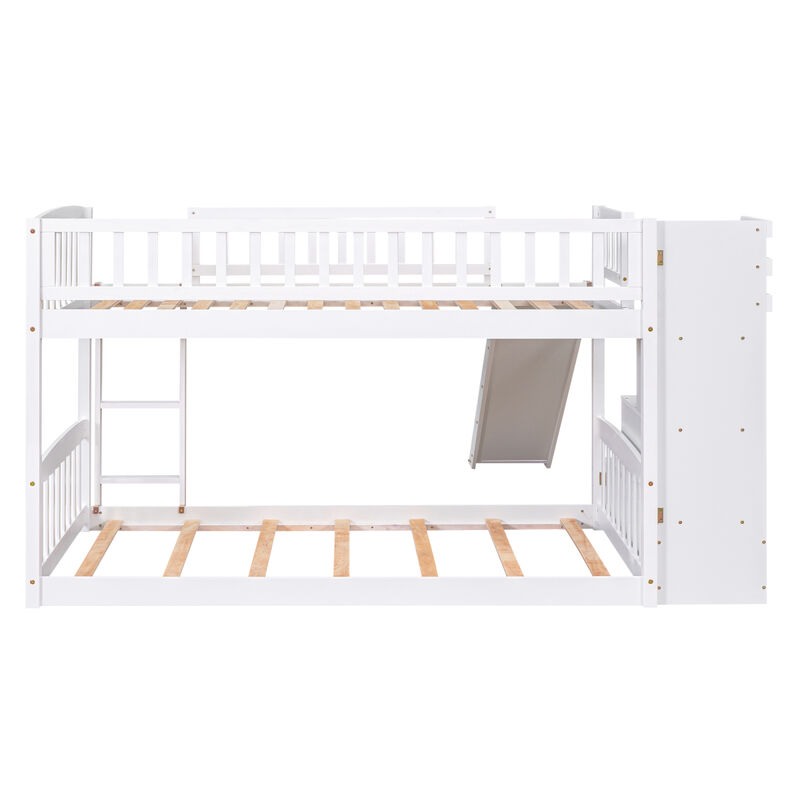 Stairway Twin Over Twin Bunk Bed With Two Drawers And Slide