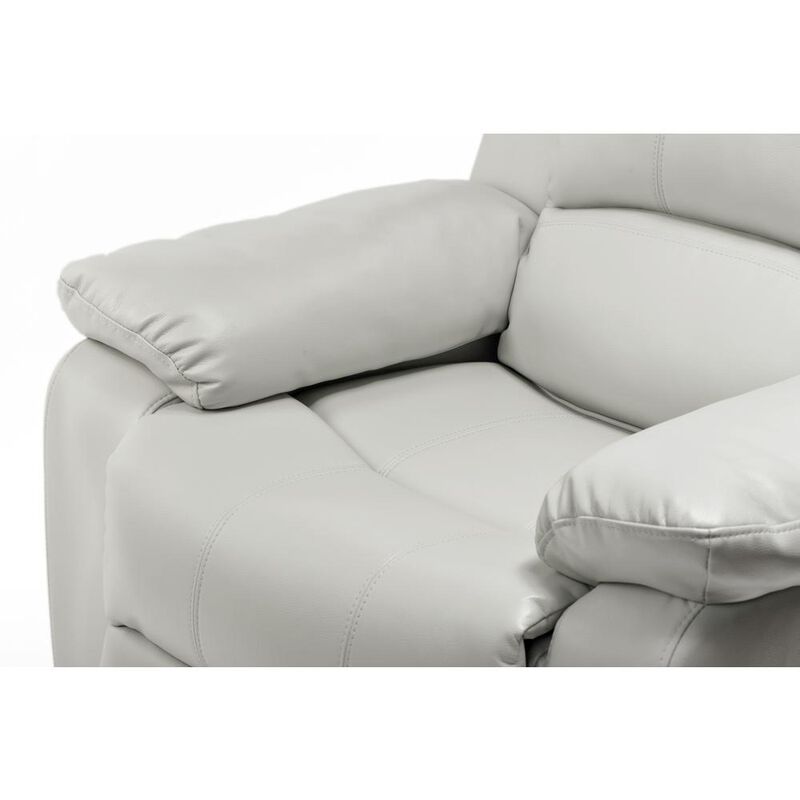 Comfort Pointe Clifton Ivory Leather Gel Glider Rocker Recliner