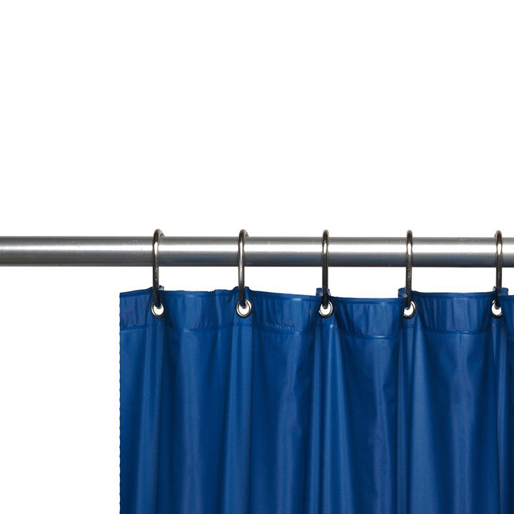 Carnation Home Fashions Premium 4 Gauge Vinyl Shower Curtain Liner with Weighted Magnets and Metal Grommets - Navy 72x72"