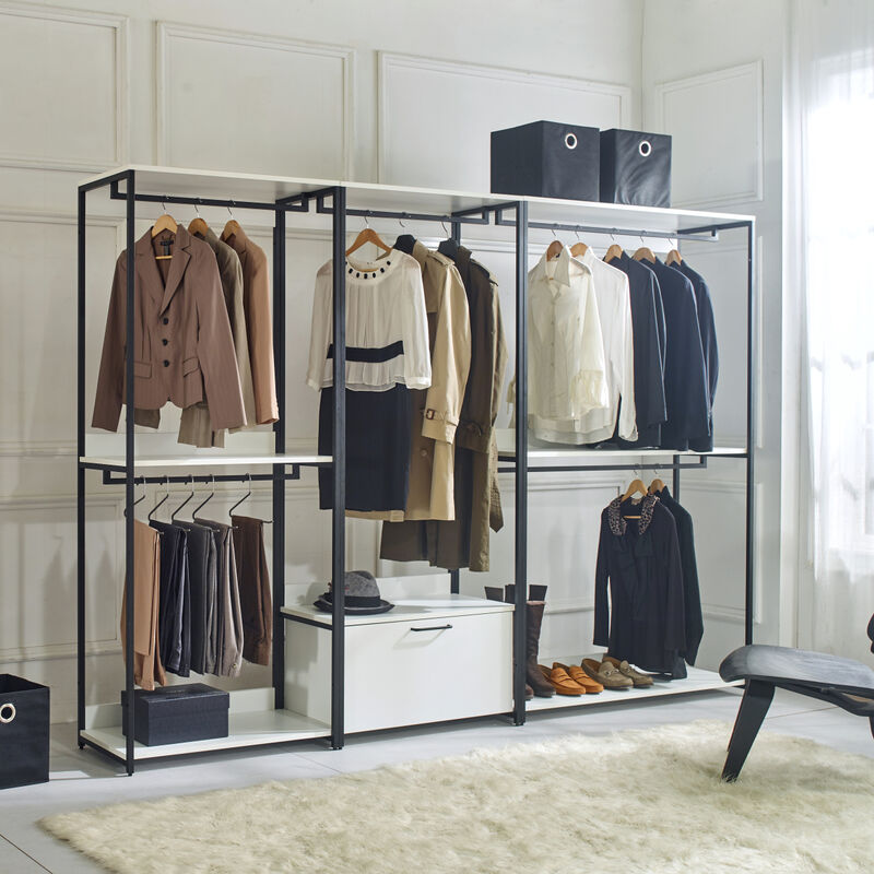Fiona 32" Wood and Metal Walk-in Closet with One Shelf