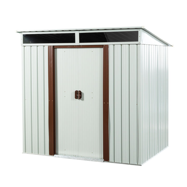 Hivvago 6ft x 5ft Outdoor Storage Shed for Garden with Lockable Sliding Door