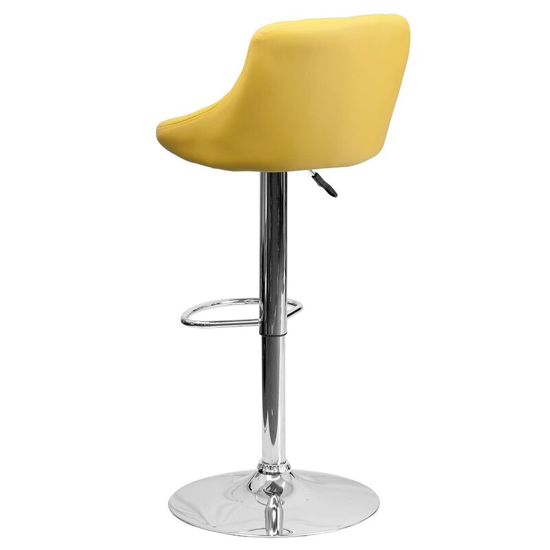 Flash Furniture Vinyl Adjustable Height Barstool, 1 Pack, Yellow