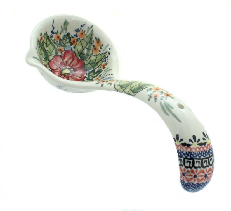 Blue Rose Polish Pottery Kalina Soup Ladle