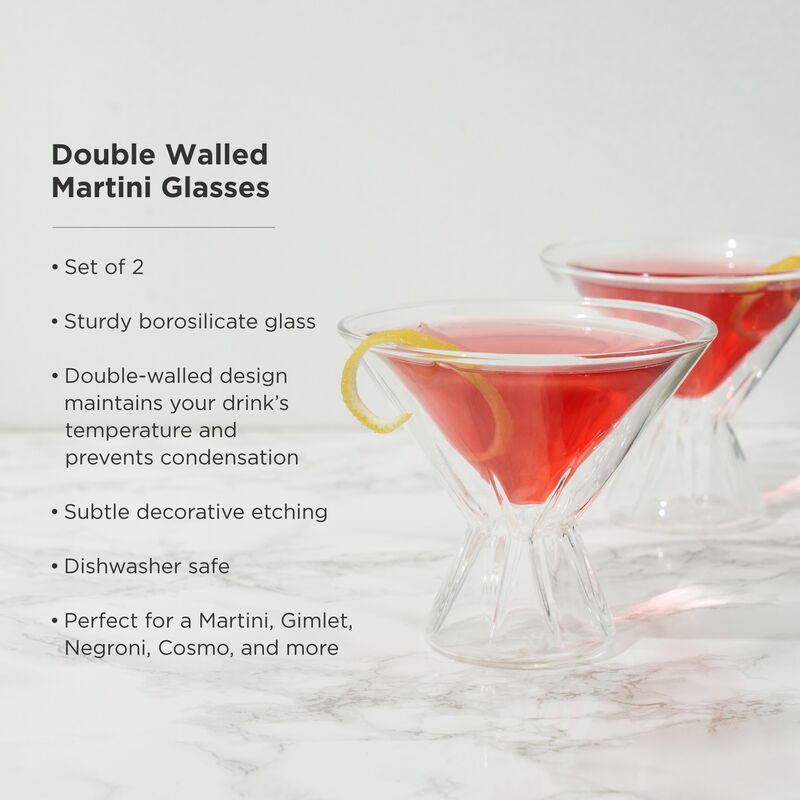 Double Walled Martini Glasses