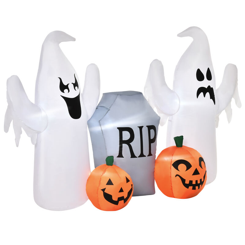 6' Light Up Ghost Inflatable Outdoor Halloween Yard Decoration w/ LED Lights