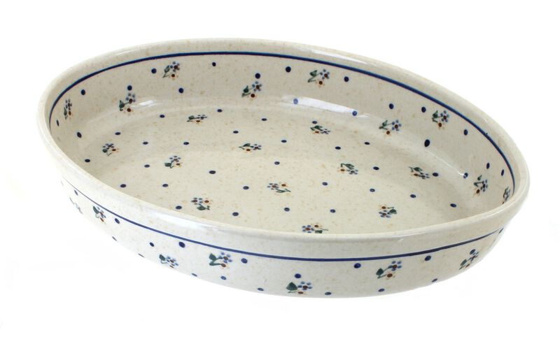 Blue Rose Polish Pottery Xandra Medium Oval Baker