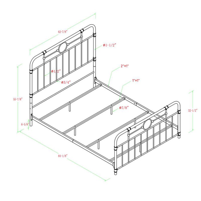 Belen Kox Industrial Pipe Queen Bed - Bronze Finish, Belen Kox