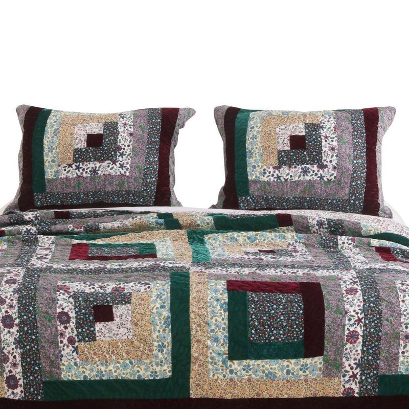 Greenland Home Fashion Pine Grove Floral Print Perfect Pillow Sham - Standard 20x26", Multi