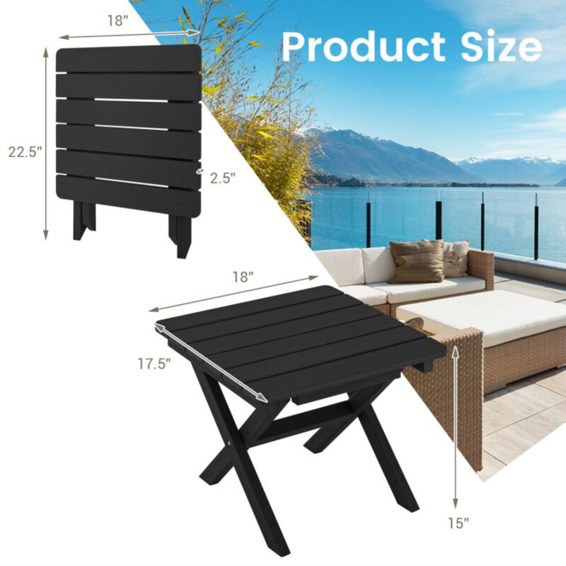 Hivvago Outdoor Folding Side Table Foldable Weather-Resistant HDPE Adirondack Table