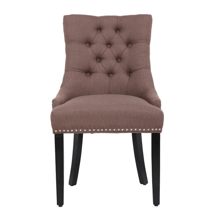 WestinTrends Upholstered Wingback Button Tufted Dining Chair