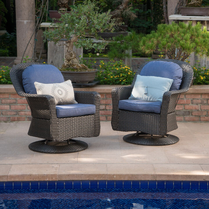 Merax 2 Pieces Outdoor Patio Swivel Rocking Chairs