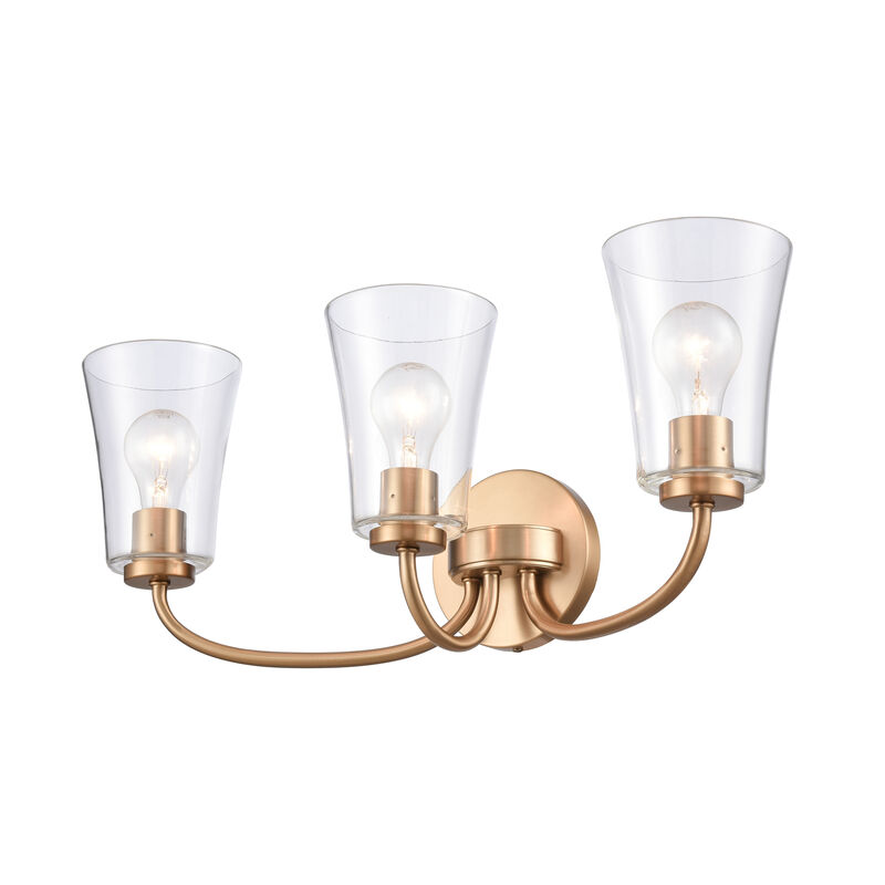 Emily 23'' Wide 3-Light Gold Vanity Light