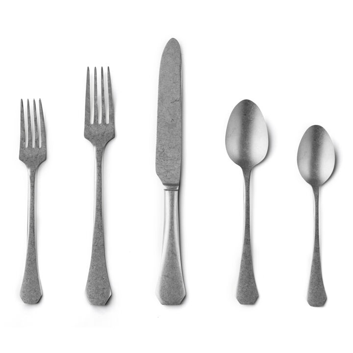 Moretto 5-Piece Flatware Set in Pewter