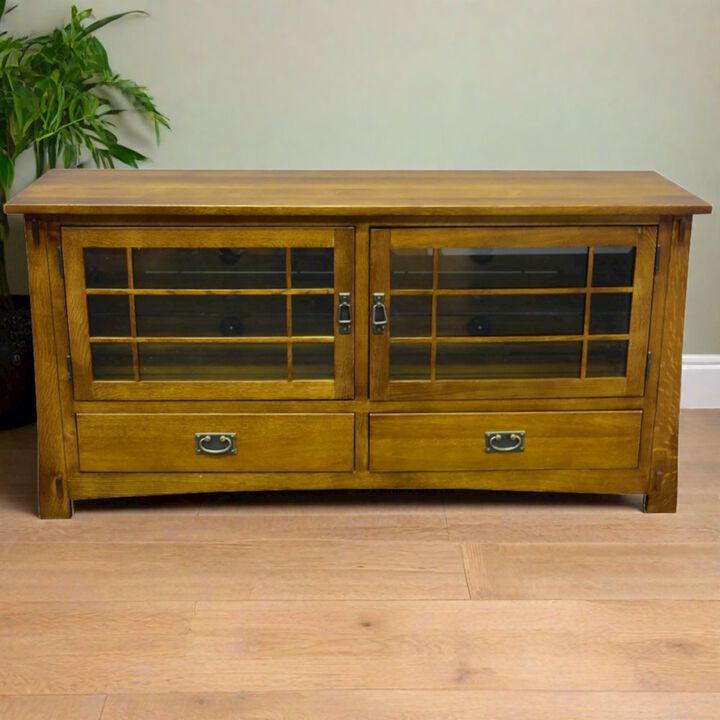Crafters and Weavers Mission Quarter Sawn Oak 60 TV Stand - Michael's Cherry