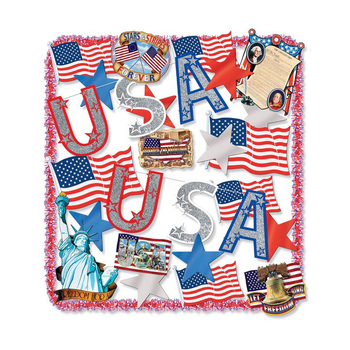 25-Piece Blue and Red Patriotic Party Accessory Kit
