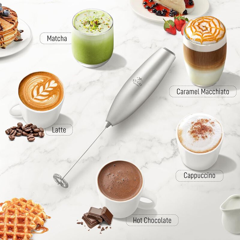Powerful Handheld Milk Frother for Coffee with Upgraded Titanium Motor