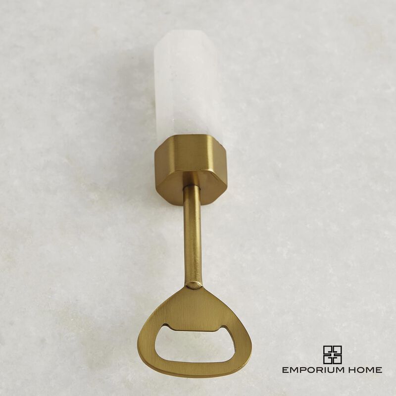 Emporium Home Crystal Bottle Opener in Satin Brass