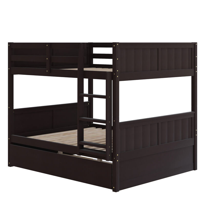 Merax Modern Solid Bunk Bed with Trundle