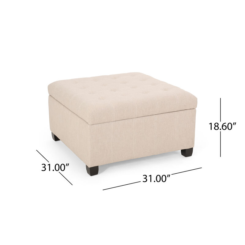 Chic Waffle-Stitch Storage Ottoman Unclutter in Style