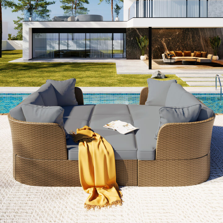 Merax Customizable Outdoor Patio Furniture Set,Wicker Furniture Sofa Set