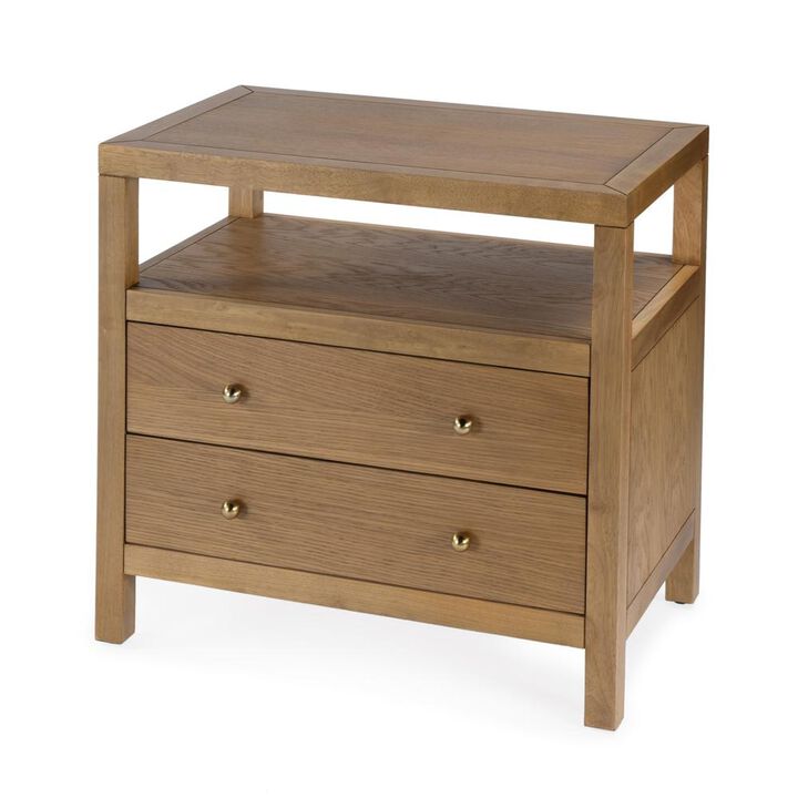 Butler Specialty Company Celine 2 Drawer Wide Nightstand, Natural