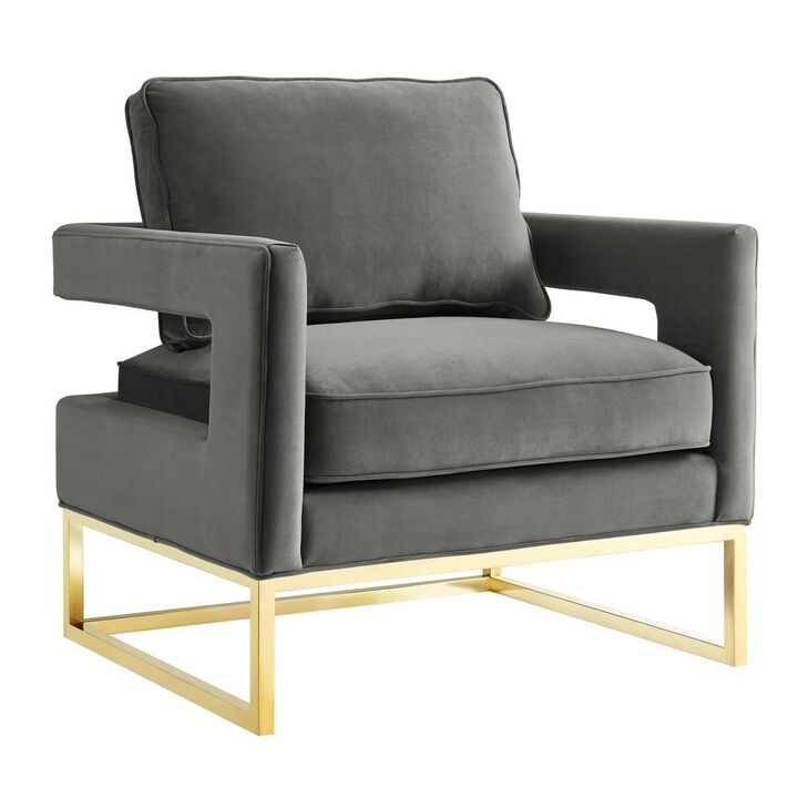 Belen Kox Luxe Grey Velvet Chair, Belen Kox
