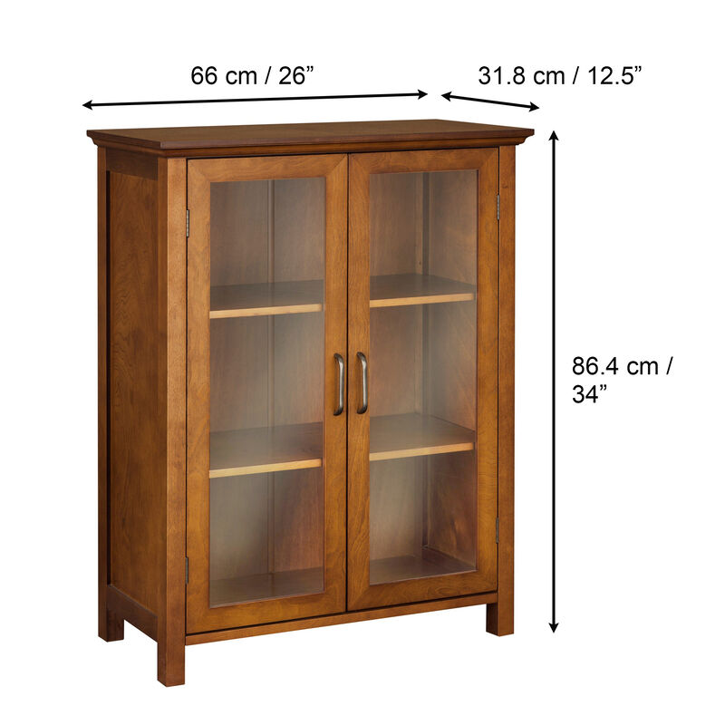 Teamson Home Avery Floor Cabinet with 2 Doors - Wood veneer with Oil Oak finish
