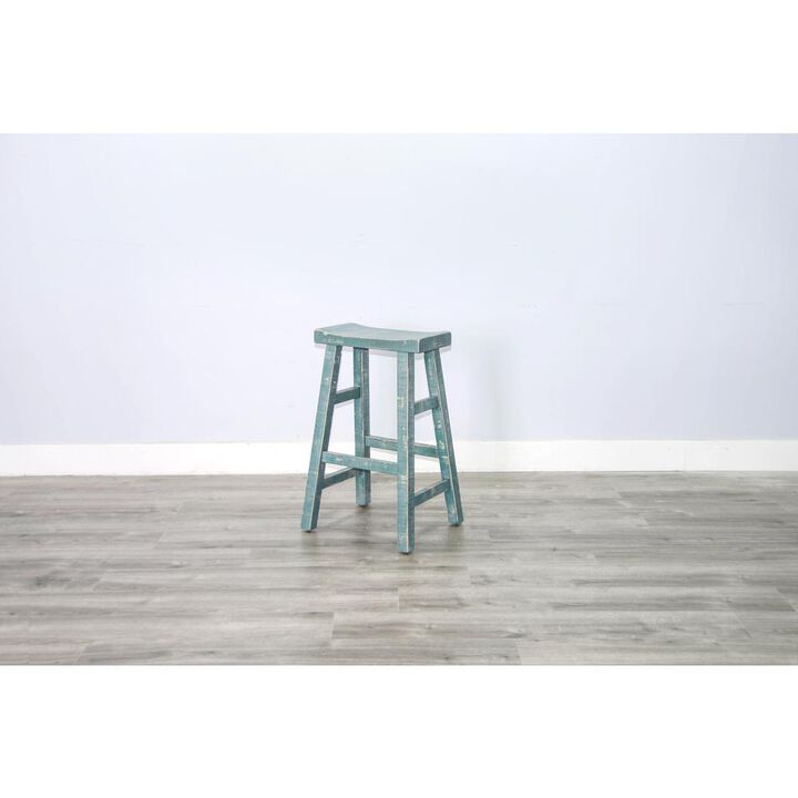 Sunny Designs Sea Grass Bar Saddle Seat Stool, Wood Seat