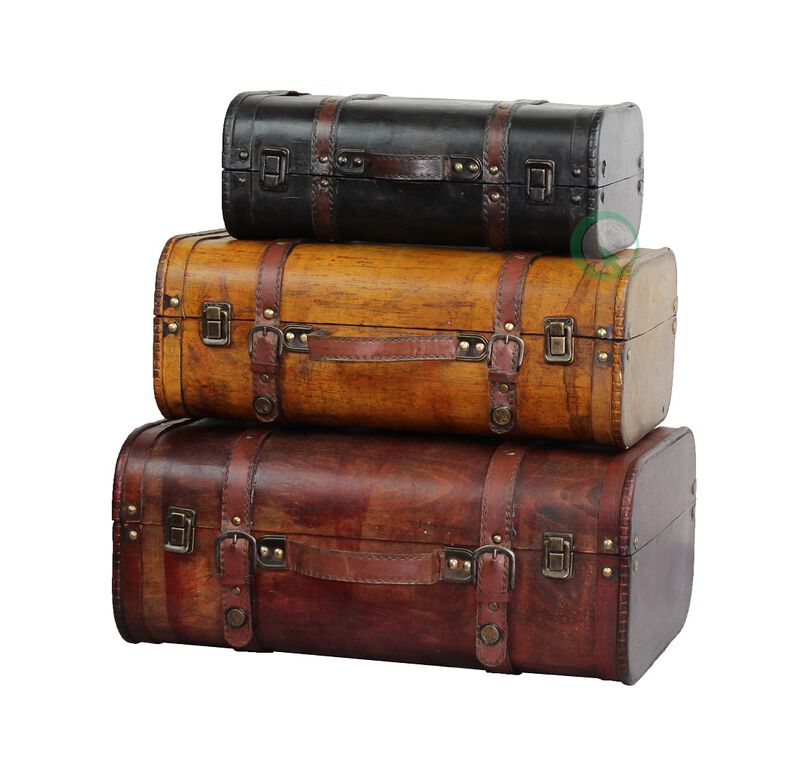 3-Colored Vintage Style Luggage Suitcase/Trunk, Set of 3