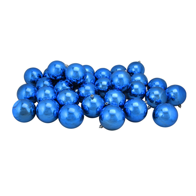 32ct Lavish Blue Shatterproof Christmas Ball Ornaments 3.25" (80mm)