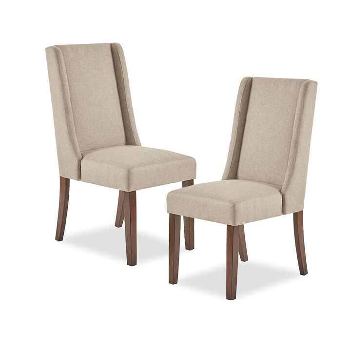 Gracie Mills Mozelle 2-Piece Rounded Armless Upholstered Dining Chair Set