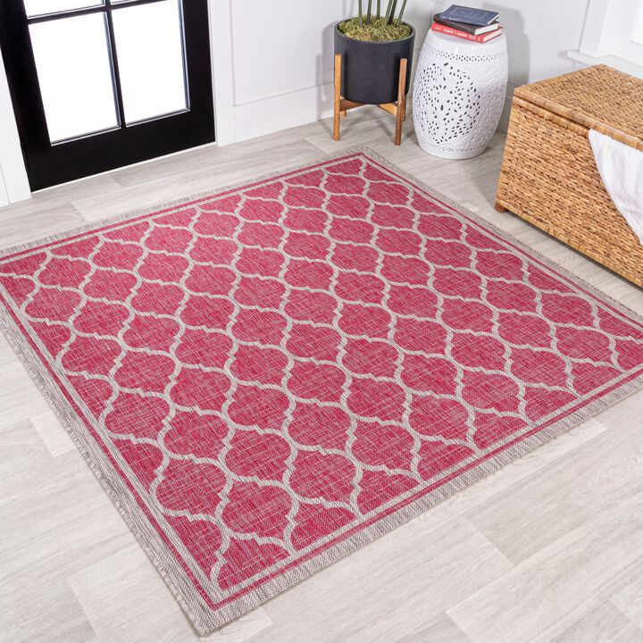 Trebol Moroccan Trellis Textured Weave Indoor/Outdoor Area Rug