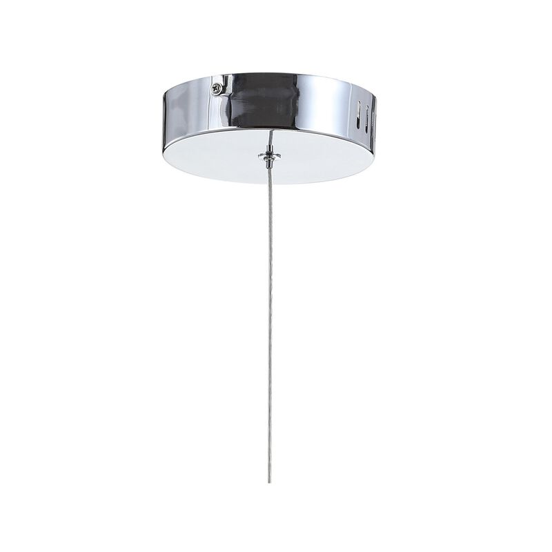 Alain 5" 1-Light Adjustable Metal Integrated LED Pendant, Chrome