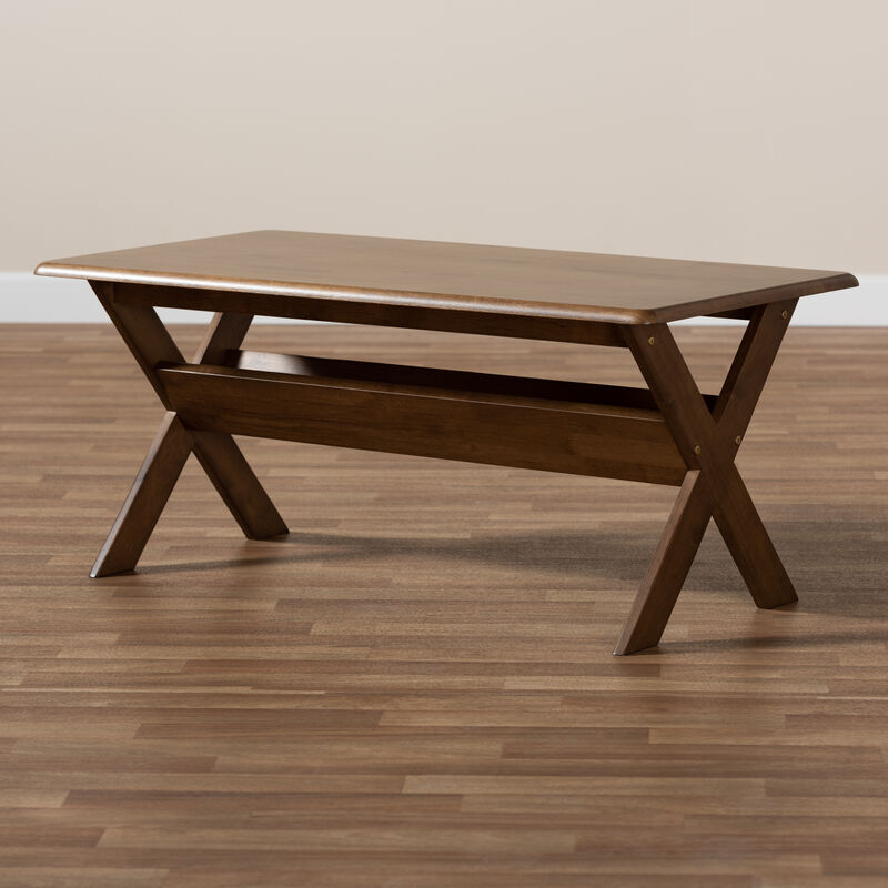 Baxton Studio Sarai Modern Transitional Walnut Brown Finished Rectangular Wood Coffee Table