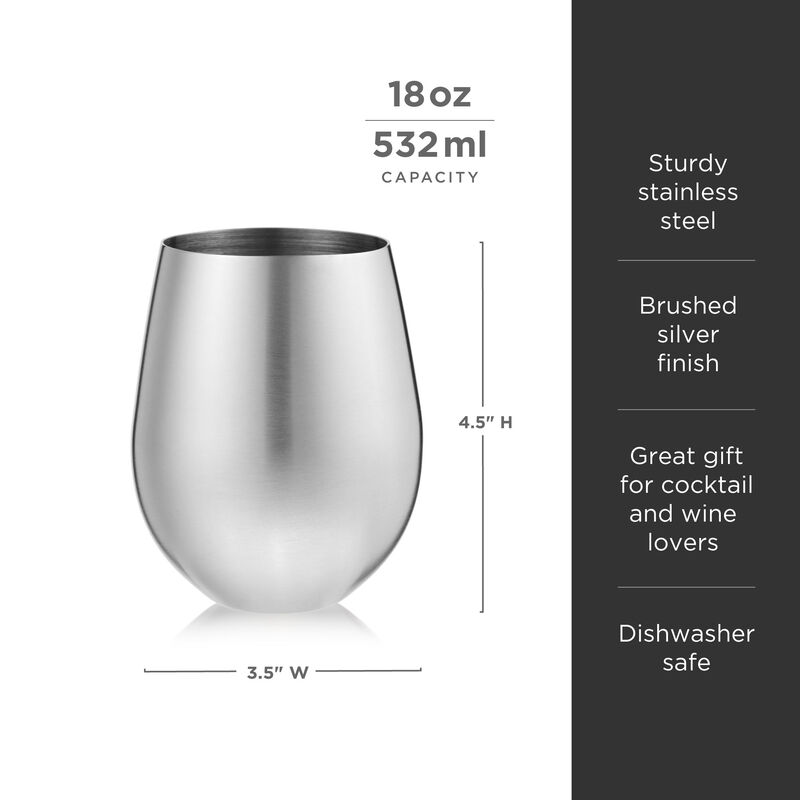 Stainless Steel Wine Tumblers Set of 2