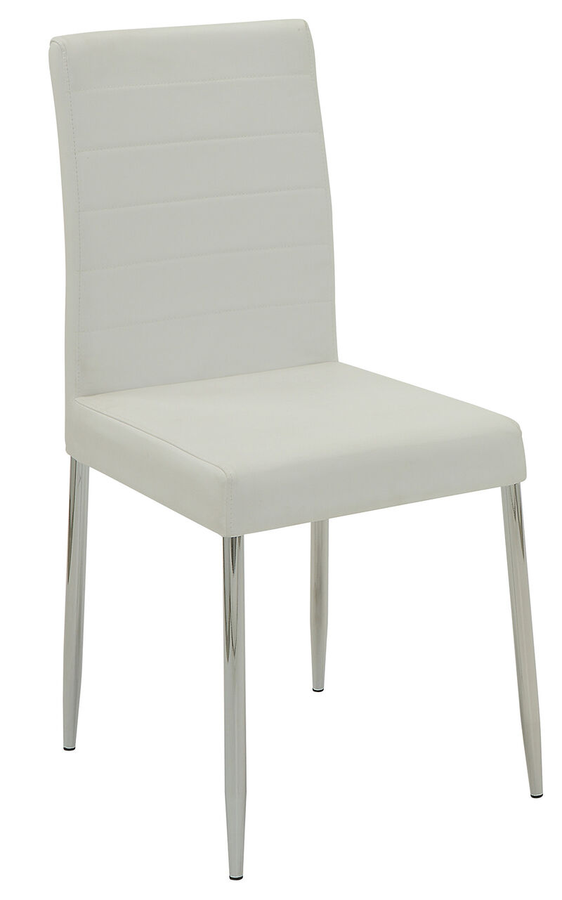 Dining Side Chair, White, Set of 4 - Benzara