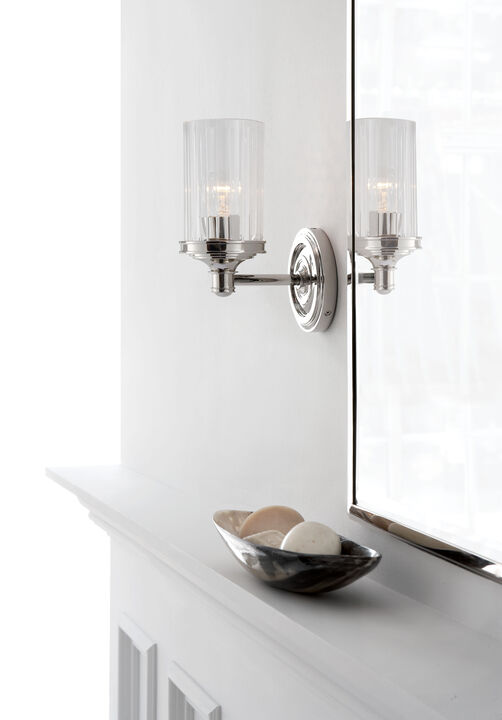 Ava Single Sconce in Polished Nickel