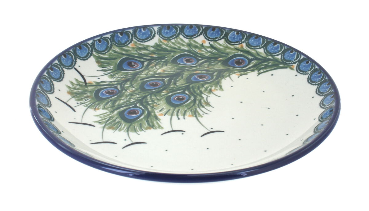 Blue Rose Polish Pottery Blush Bouquet Dessert Plate