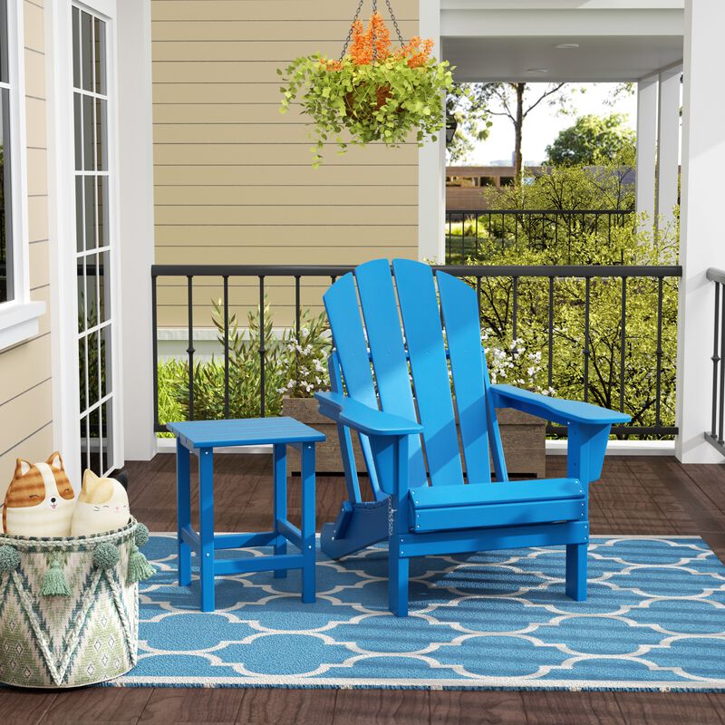 WestinTrends Outdoor Patio Adirondack Chair with Side Table