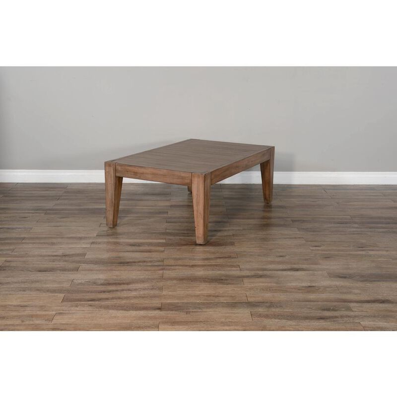 Sunny Designs Doe Valley 48 Mahogany Wood Coffee Table in Taupe Brown