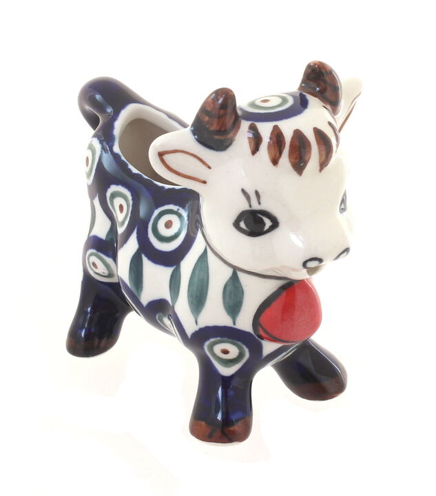 Blue Rose Polish Pottery Nature Cow Creamer