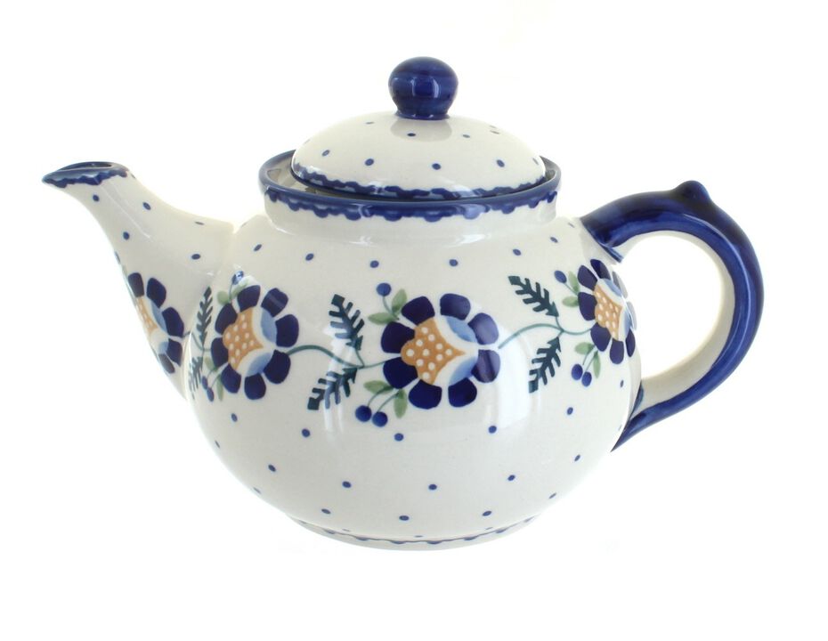 Blue Rose Polish Pottery Festive Fir Teapot