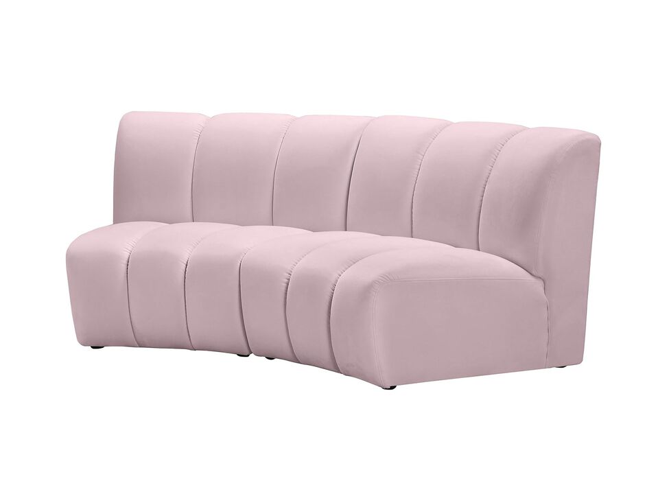 Meridian Furniture Infinity Pink Velvet 2pc. Modular Sectional