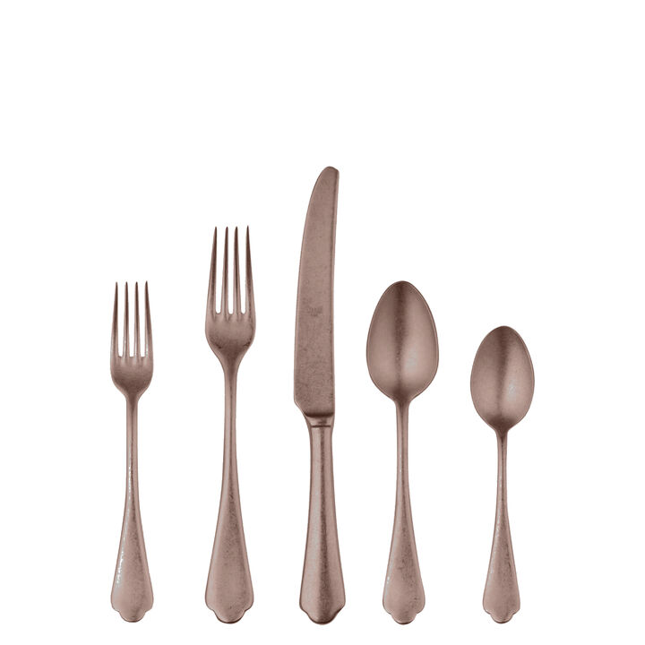 Pewter 5-Piece Flatware Set in Bronze