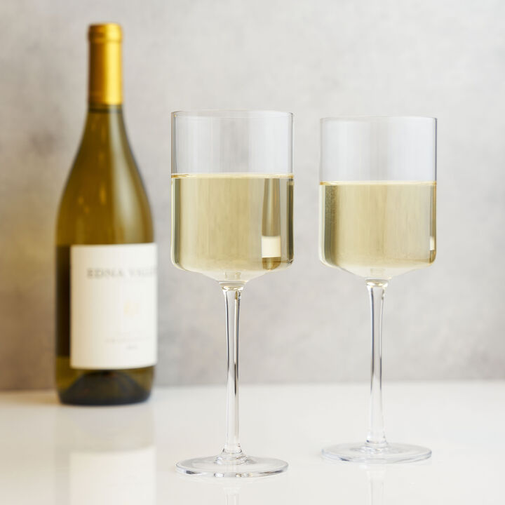 Laurel Crystal White Wine Glasses Set of 2