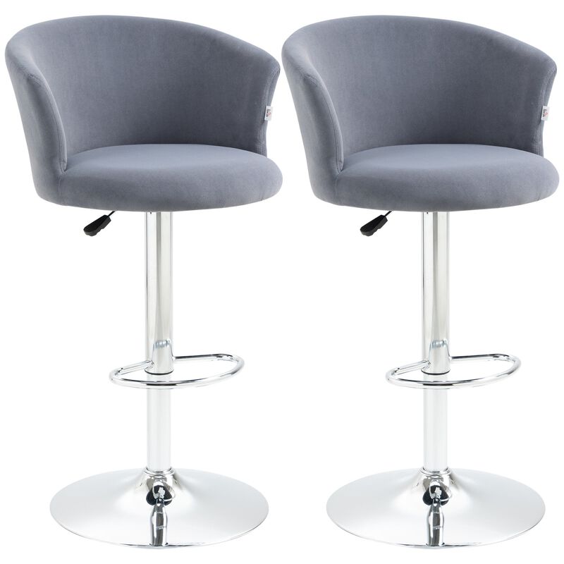 Gray Dining Chairs: Set of 2 Wing Back Swivel Bar Stools