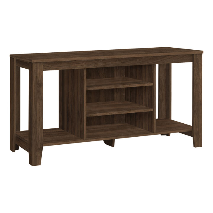 Monarch Specialties I 3566 Tv Stand, 48 Inch, Console, Media Entertainment Center, Storage Shelves, Living Room, Bedroom, Laminate, Walnut, Contemporary, Modern