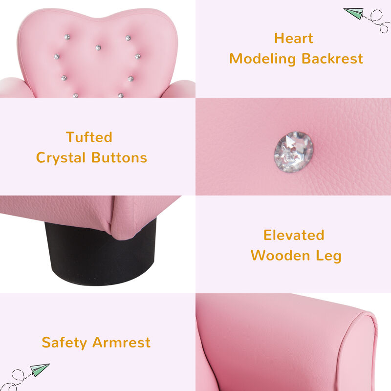 Kid Teen Sofa Armrest Chair Couch Children Toddler Birthday Gift Girls Pink