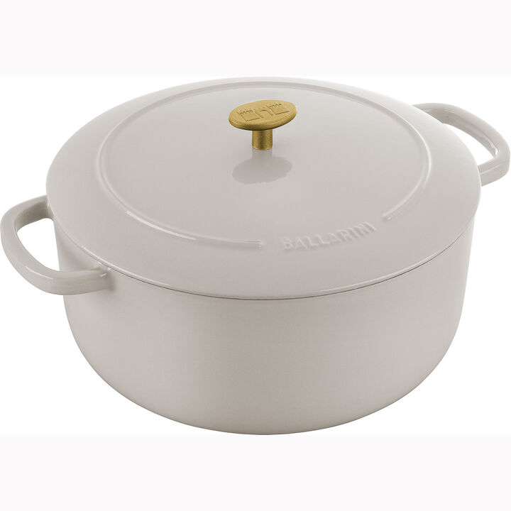 Ballarini Bellamonte Cast Iron 7.5-qt Round Dutch Oven - Crema White